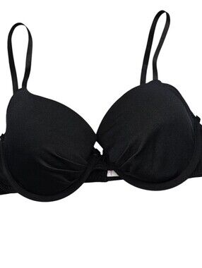 Vintage Y2K Mix & Co Womens Sz 36C Classic T Shirt Bra Black